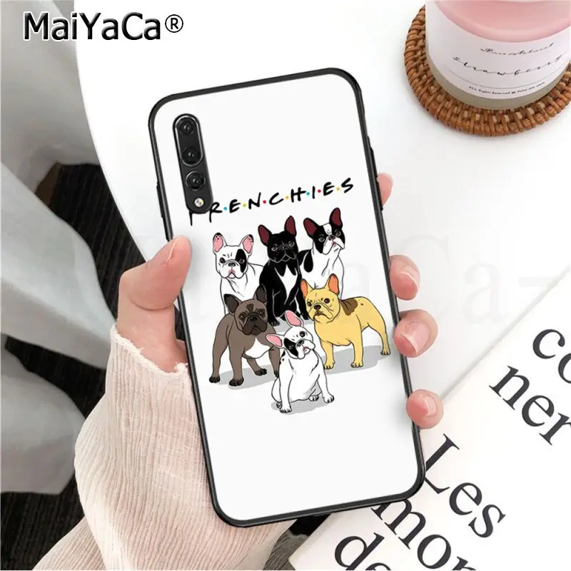 Мягкий черный чехол для телефона MaiYaCa с изображением французского Щенка Мопса