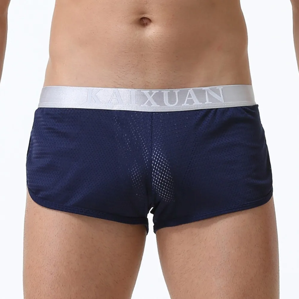 

Men Shorts Ice Silk Mesh Breathable Underwear Boxers Trunks Underpants Fashion Comfortable Briefs Gays Clothes Sissy Panties Man