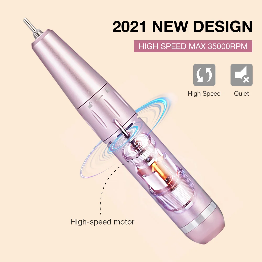 Розовый 35000/25000 об./мин портативный маникюрный станок для маникюра Набор