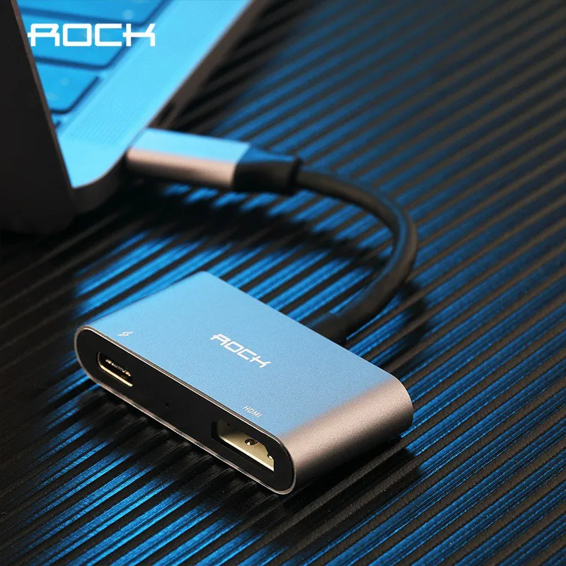 ROCK несколько 4K USB C к HDMI концентратор адаптер для MacBook samsung S9 huawei P20 mate 20 конвертер PD