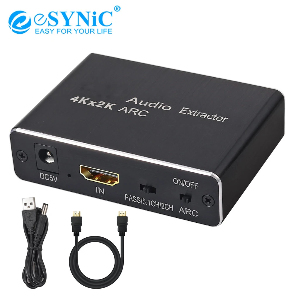 ESYNiC HDMI совместимый аудио экстрактор к оптическому Toslink SPDIF коаксиальный