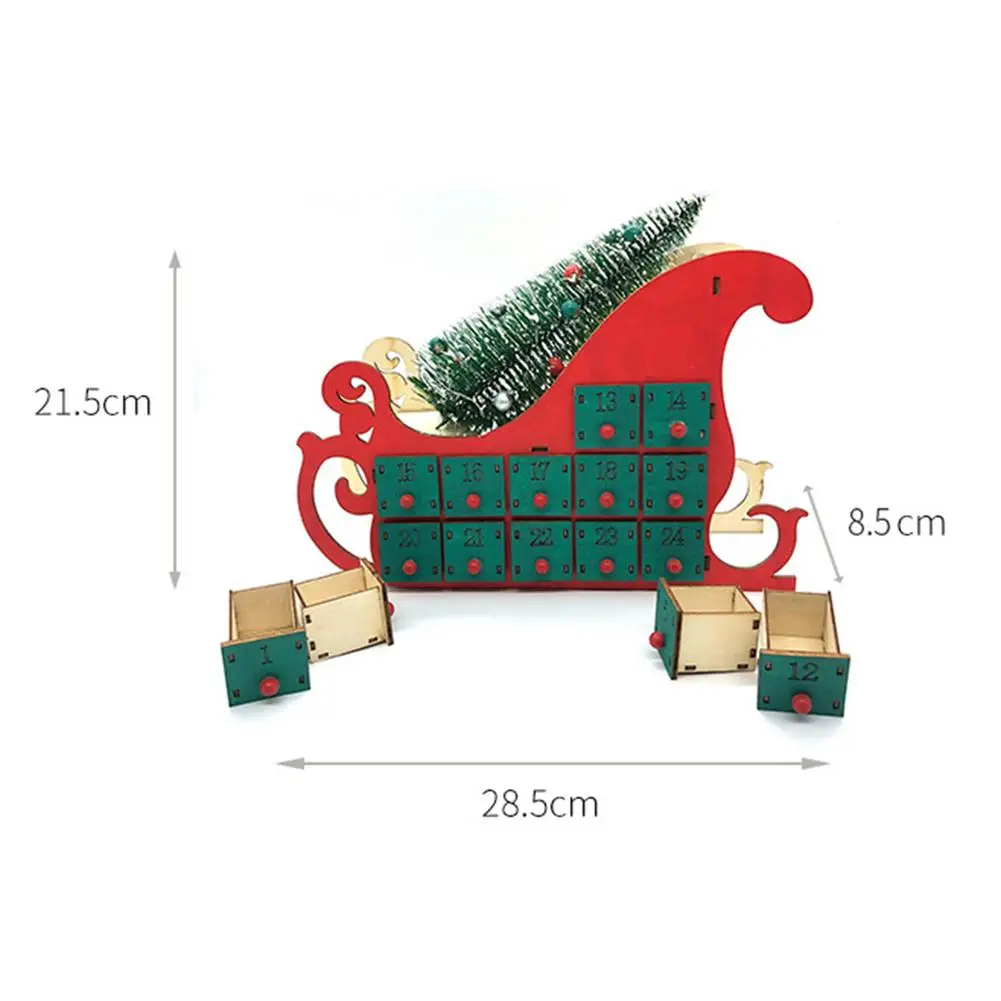 

Wooden Christmas Countdown Calendar Christmas Tree With LED Light Calendar Merry Christmas Xmas Decoration 2021 New Year Gifts