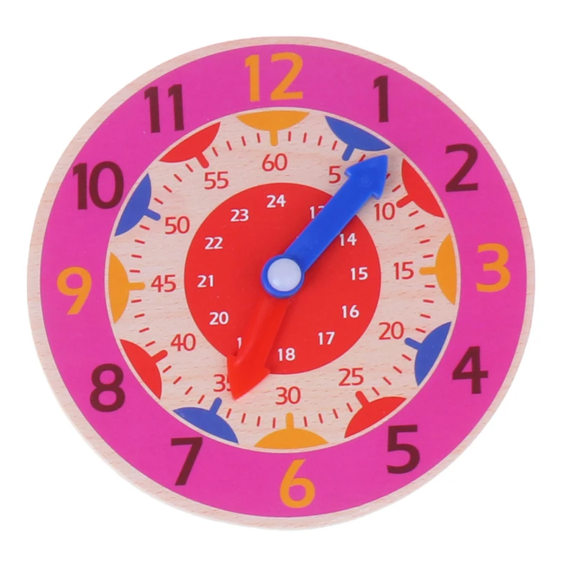 

Children Montessori Wooden Clock Toys Hour Minute Second Cognition Clocks