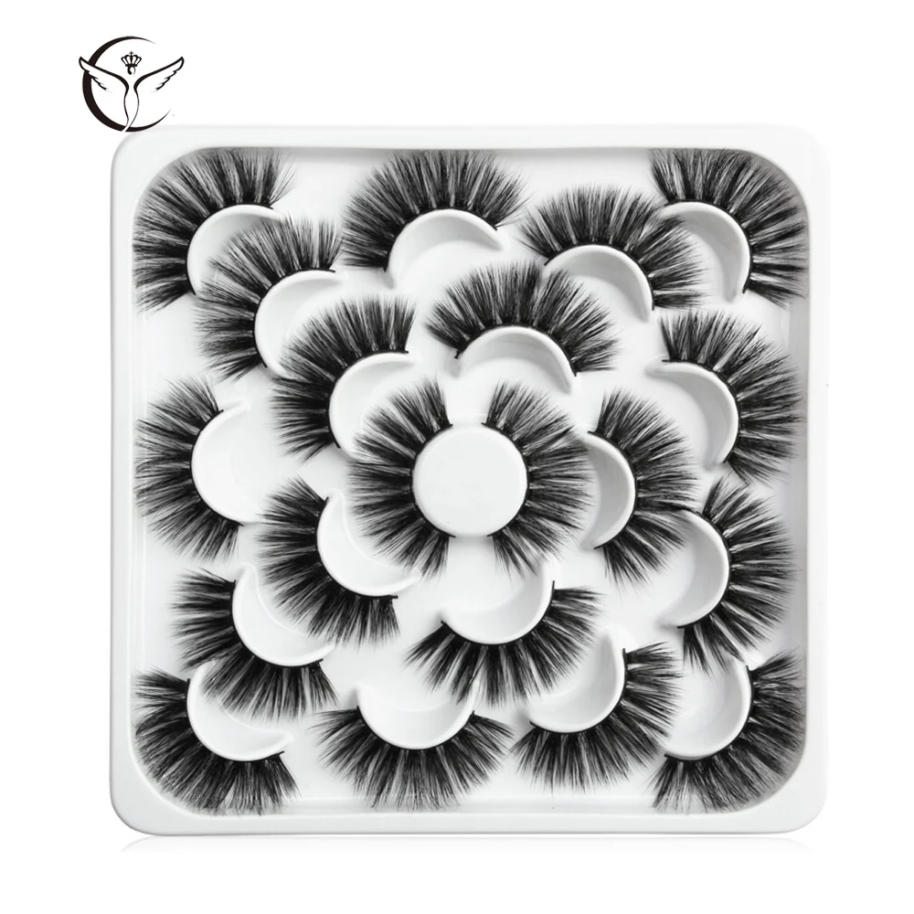 Mink eyelashes 3d mink hair eyelashes10 pairs long makeup 3d faux nature fake lashes extension false eyelashes Wholesale(10P