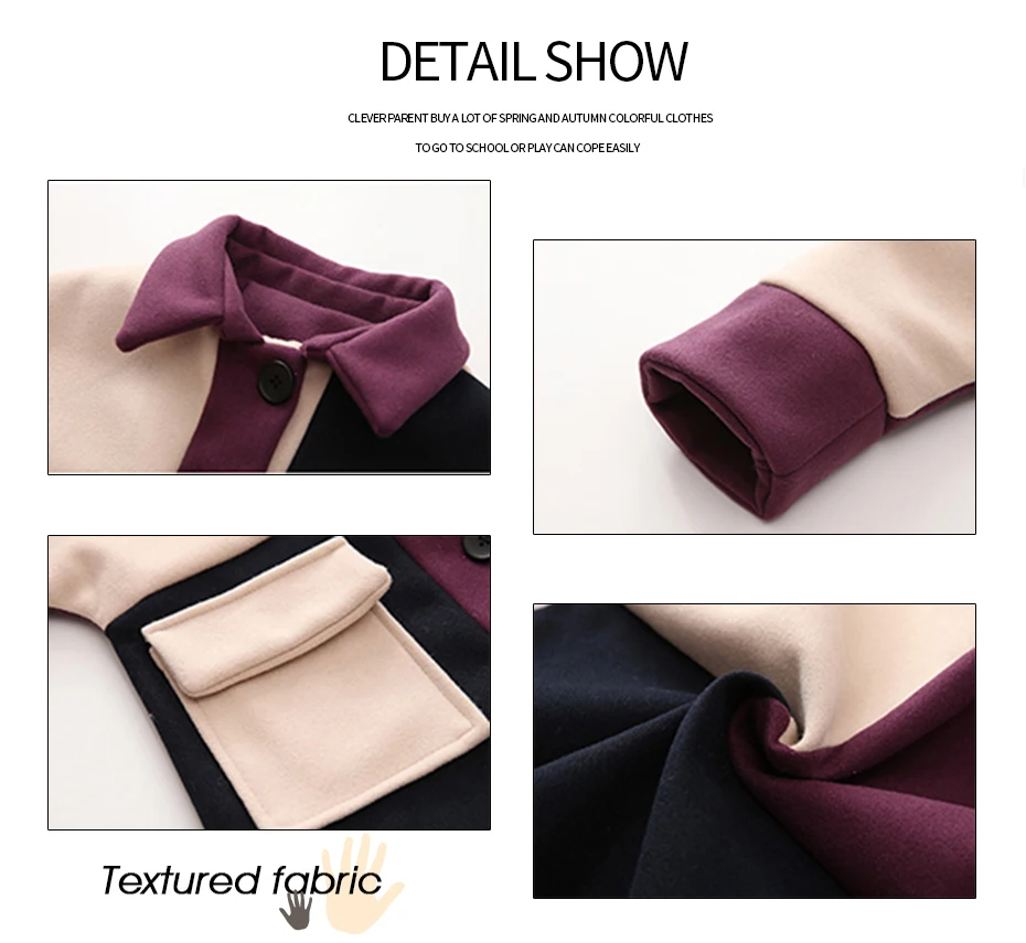 Dollplus/пальто для девочек-подростков; сезон весна-зима; шерстяная Верхняя одежда для девочек; Длинная Детская куртка в стиле пэчворк; шерстяное пальто для девочек; одежда для детей