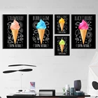 Черный фон шоколадное мороженое настенная живопись холст скандинавские постеры и принты настенные картины детская комната Домашний декор