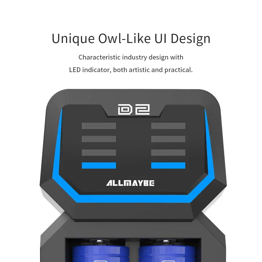 XTAR ALLMAYBE D2 Battery Charger For 3.6V 3.7V IMR/INR/ICR Li-ion 14650 17670 18700 20700 21700 18650 | Электроника