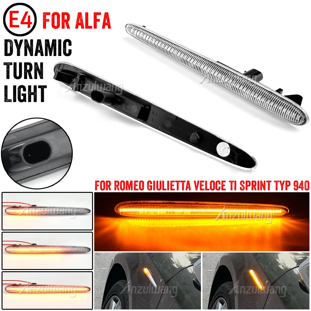 

Светодиодные динамические боковые габаритные огни, 2 шт., указатели поворота со стрелками, лампы для Alfa Romeo Giulietta 940 Juliet Sprint fast 2010-2021