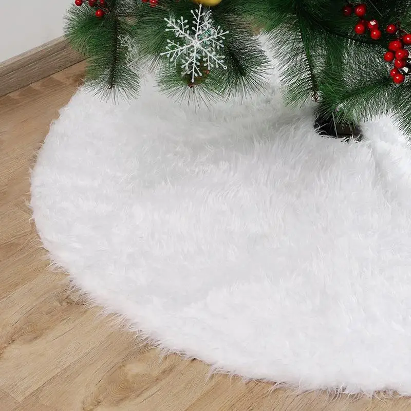 

2022 Large Christmas Tree Skirt Carpet Holidays Rug New Year's Mat Decorations for House Artificial Elf Bar Covers Foot Hairy