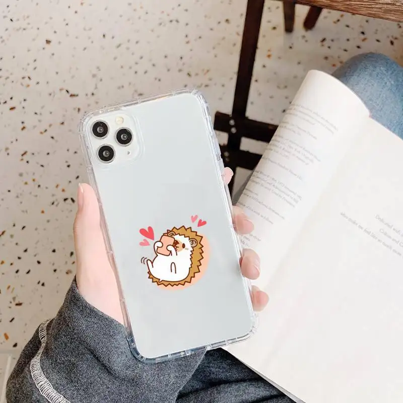 

Cartoon animal cute hedgehog Phone Case Transparent soft For iphone 5 5s 5c se 6 6s 7 8 11 12 plus mini x xs xr pro max