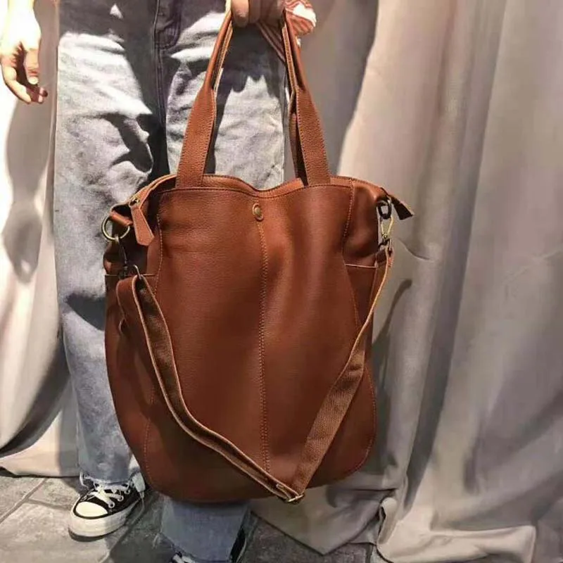 Большая сумка для ноутбука из натуральной кожи простые дамские сумочки на