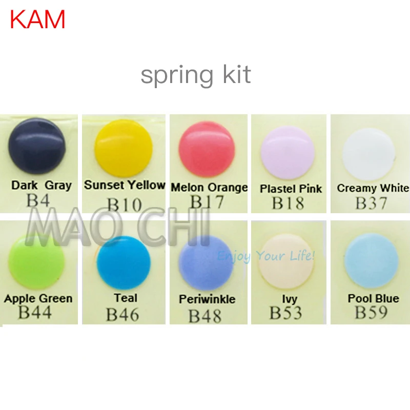 spring 10 colors 100 10 комплектов в каждом из Цвета микс Кам круглая кнопка для мальчиков и девочек 12 мм 20 T5 Глянцевая Пластик кнопки-крепления для подгузников "сделай сам" - Цвет: spring 10 colors