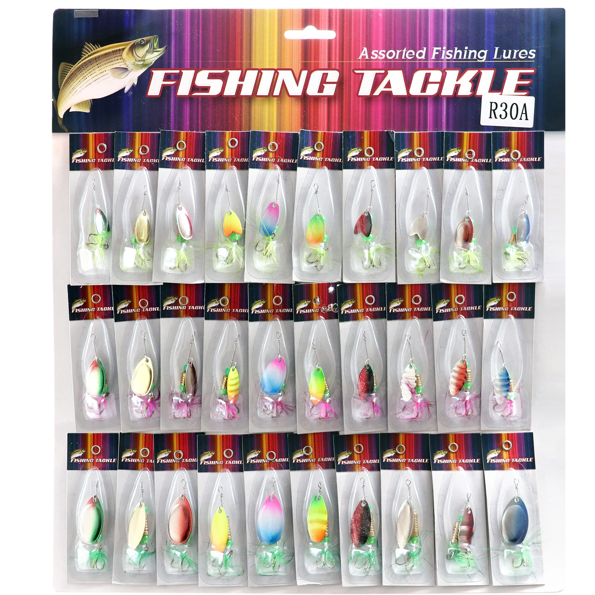 30 шт./карта жесткие рыболовные приманки с пером|hard bait|spoon fishinglure spinner |