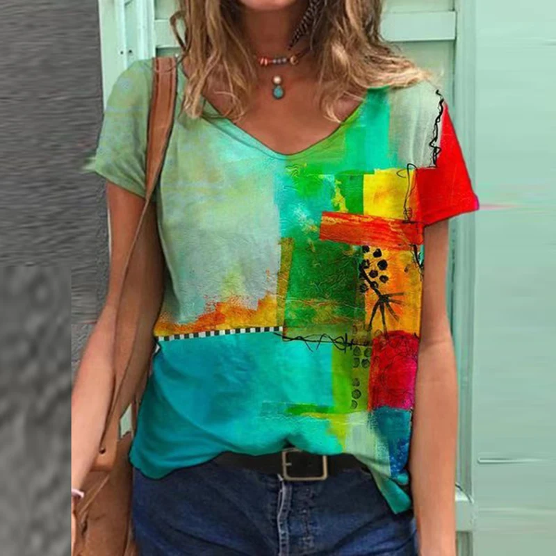 

Vintage O Neck Spring Summer Blouses Shirts Fashion Short Sleeve Pullover Top Streetwear Elegant Floral Print Loose Shirt Blusas