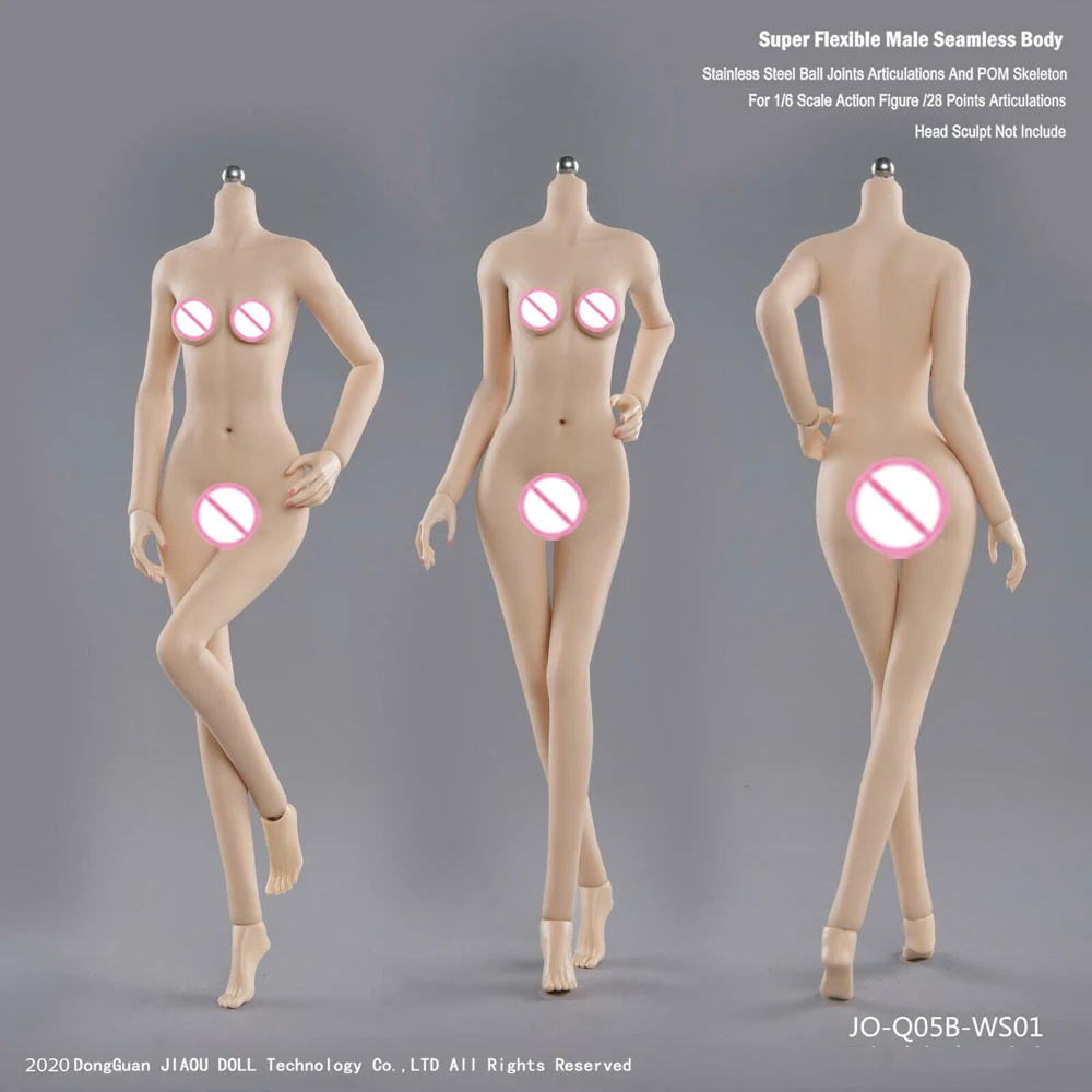 In Stock 1/6 Female Small Breast Action Figure Body JIAOU JO-Q05B Seamless Silicone Doll Suntan/Pale/Tan Skin | Игрушки и хобби