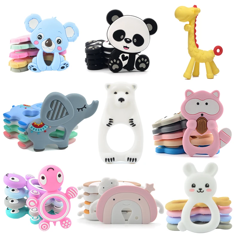 

LOFCA 1pc Silicone Teether Cartoon Animal Baby Teething Toy Koala Teething Necklace Food Grade Infant Chewable Toys