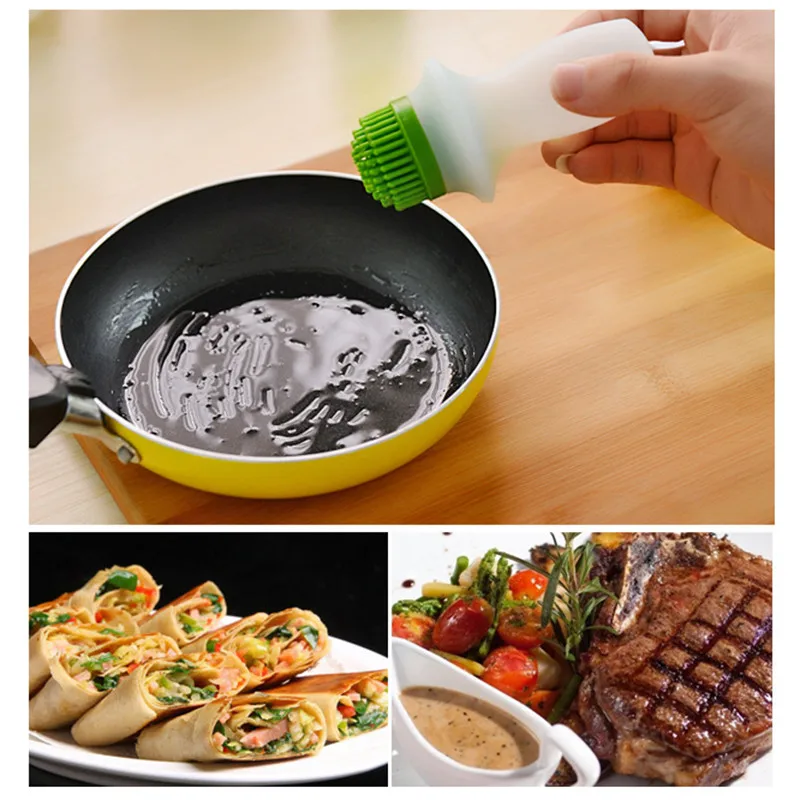 

High temperature great silicone oil brush barbecue brush oil bottle suit kitchen baking Cooking Baking Pancake BBQ good tool