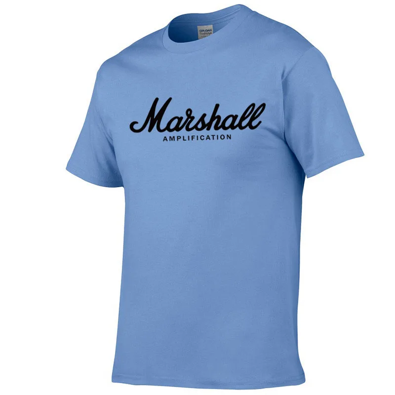 Летняя брендовая футболка Marshall из 100% хлопка Мужская с короткими рукавами модная
