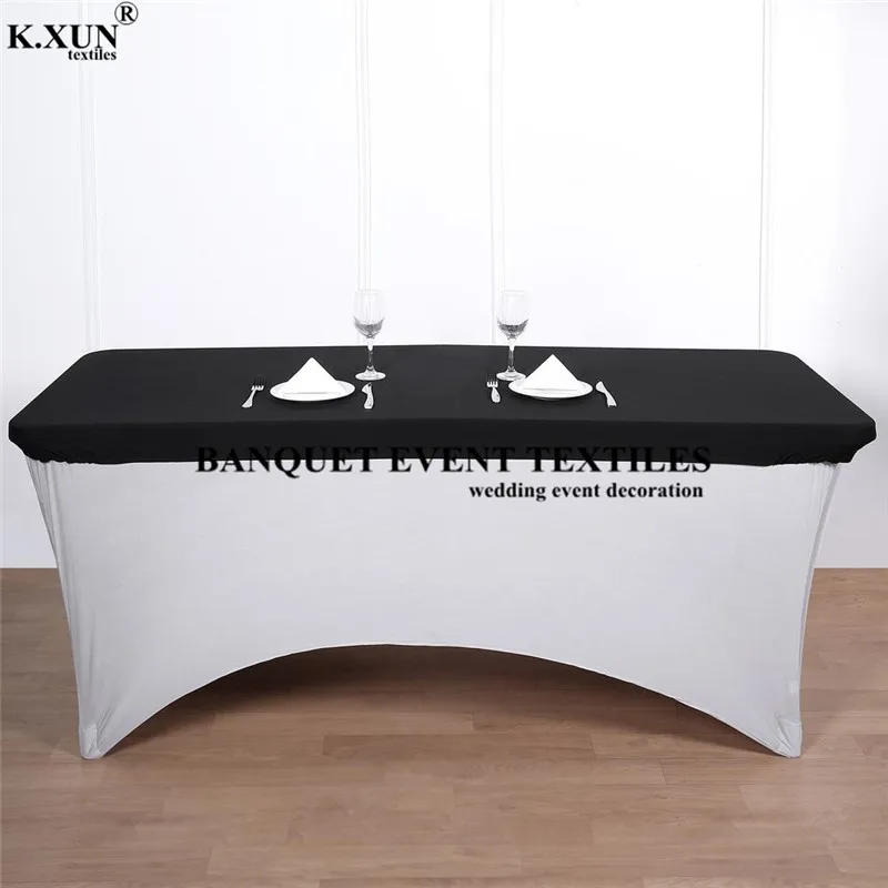 6ft 8ft spandex table topper rectangle stretch tablecloth cover wedding table cloth event hotel decoration free global shipping