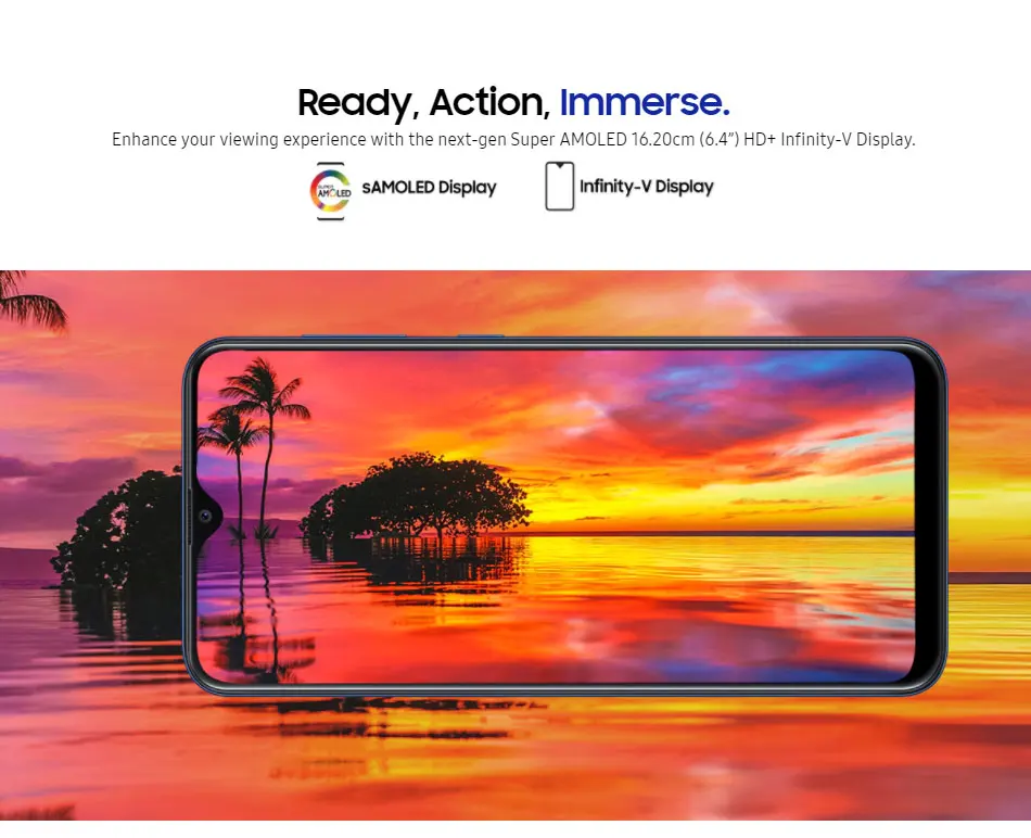 Мобильный телефон samsung Galaxy A20 A205GN/DS, 6,4 дюймов, 3 ГБ ОЗУ, 32 Гб ПЗУ, восьмиядерный смартфон Exynos 7884, Android 9, две sim-карты, 4G