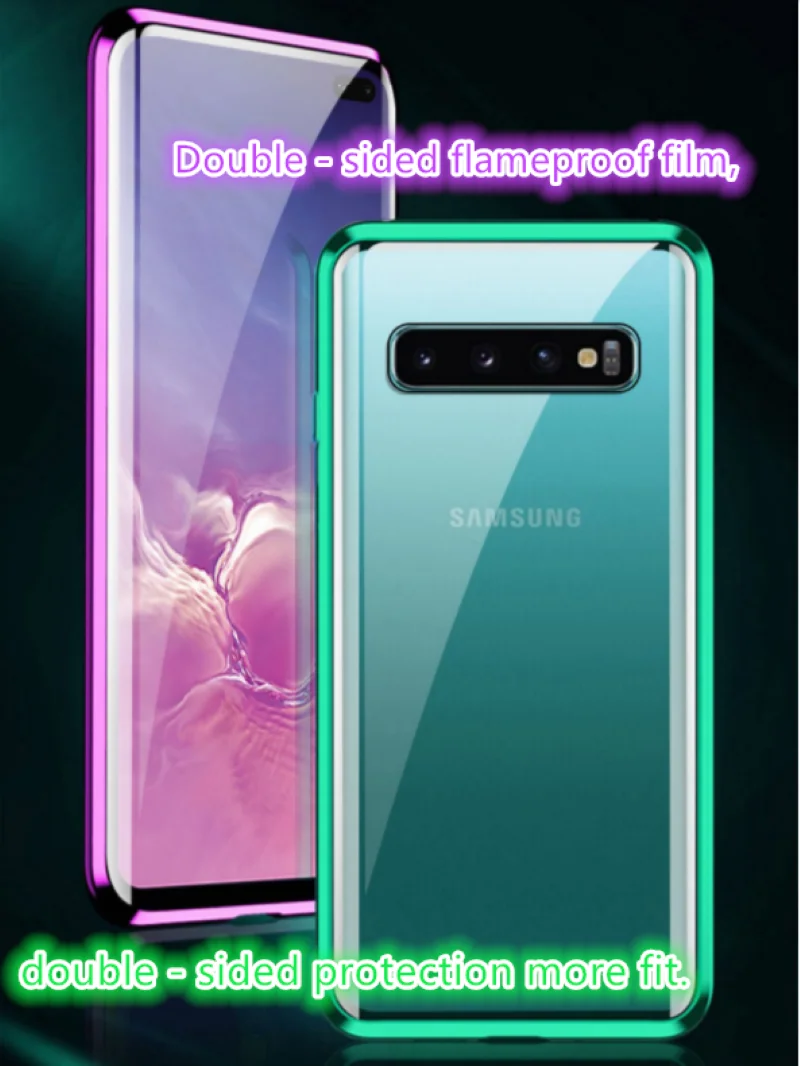360 Передний+ задний двухсторонний 9Н чехол из закаленного стекла для samsung Galaxy ys10 S8 S10 Plus S9Plus S9 Note 9 8 чехол Магнитный