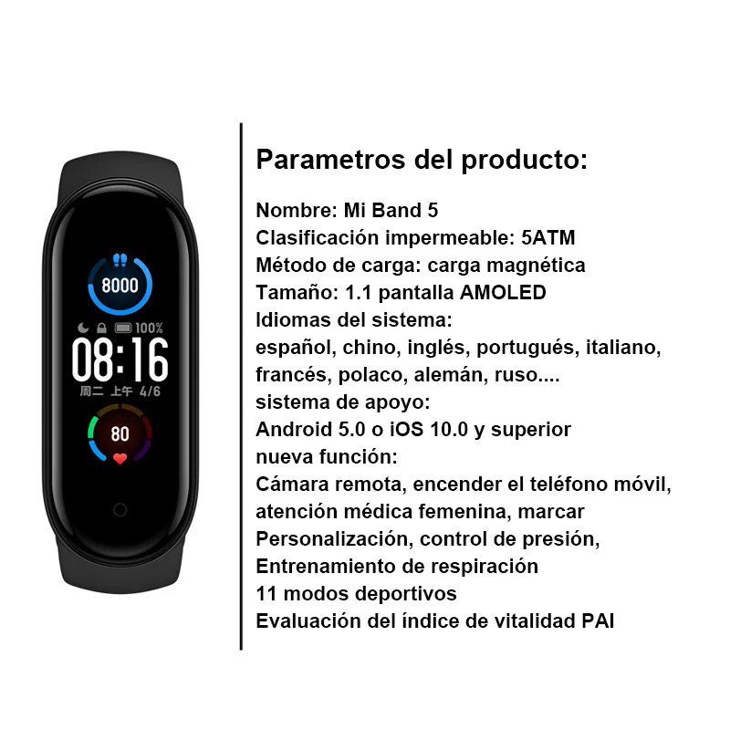 Смарт браслет Xiaomi Mi Band 5 с цветным дисплеем AMOLED|Смарт-браслеты| |