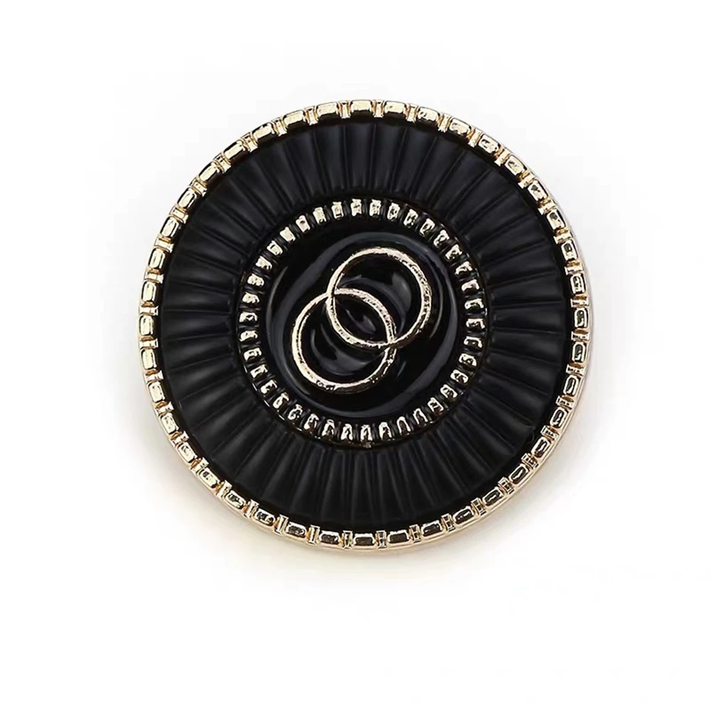 Круглые черные металлические пуговицы для пальто швейный материал Швейные