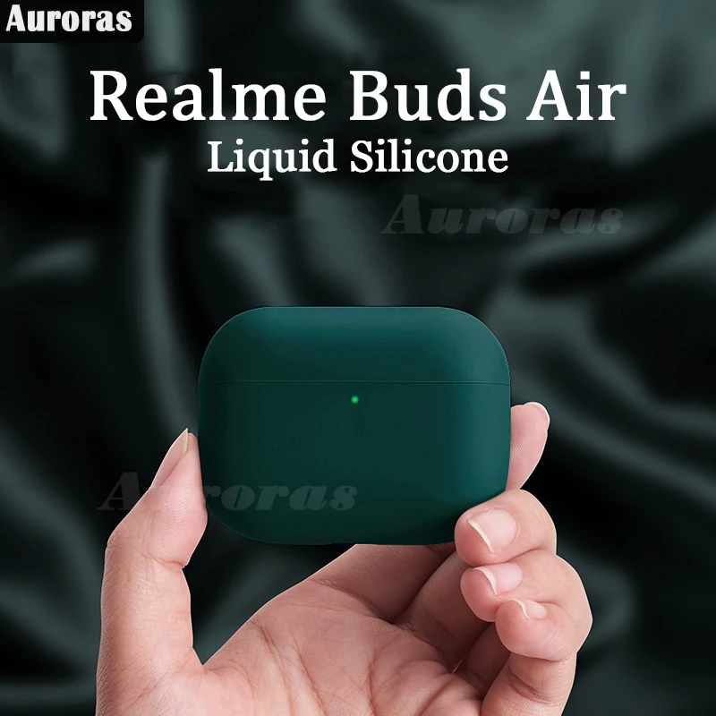 Чехол Auroras для Realme Buds Air противоударный чехол из жидкого силикона наушников
