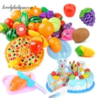 Детский набор для ролевых игр, пластиковая пищевая игрушка сделай сам, игрушка для торта, резки фруктов, овощей, игрушка для ролевых игр, развивающий подарок для детей