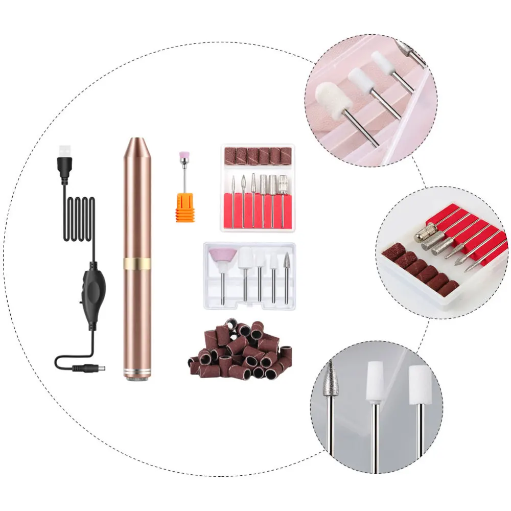 

1 Set Electric Nail Drill Low Noise USB Adjustable Electric Nail Grinder