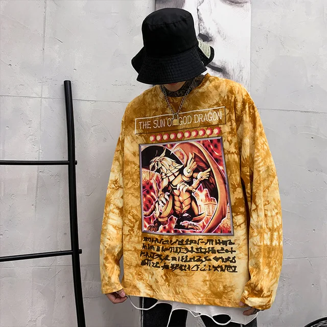 Забавный мультяшный принт мужские толстовки 2019 Harajuku уличная одежда Повседневный