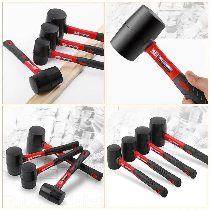 

8oz/16oz/12oz/24oz Non-slip Rubber Mallet Soft Head Hammer Flooring Installation Mallet Hammer