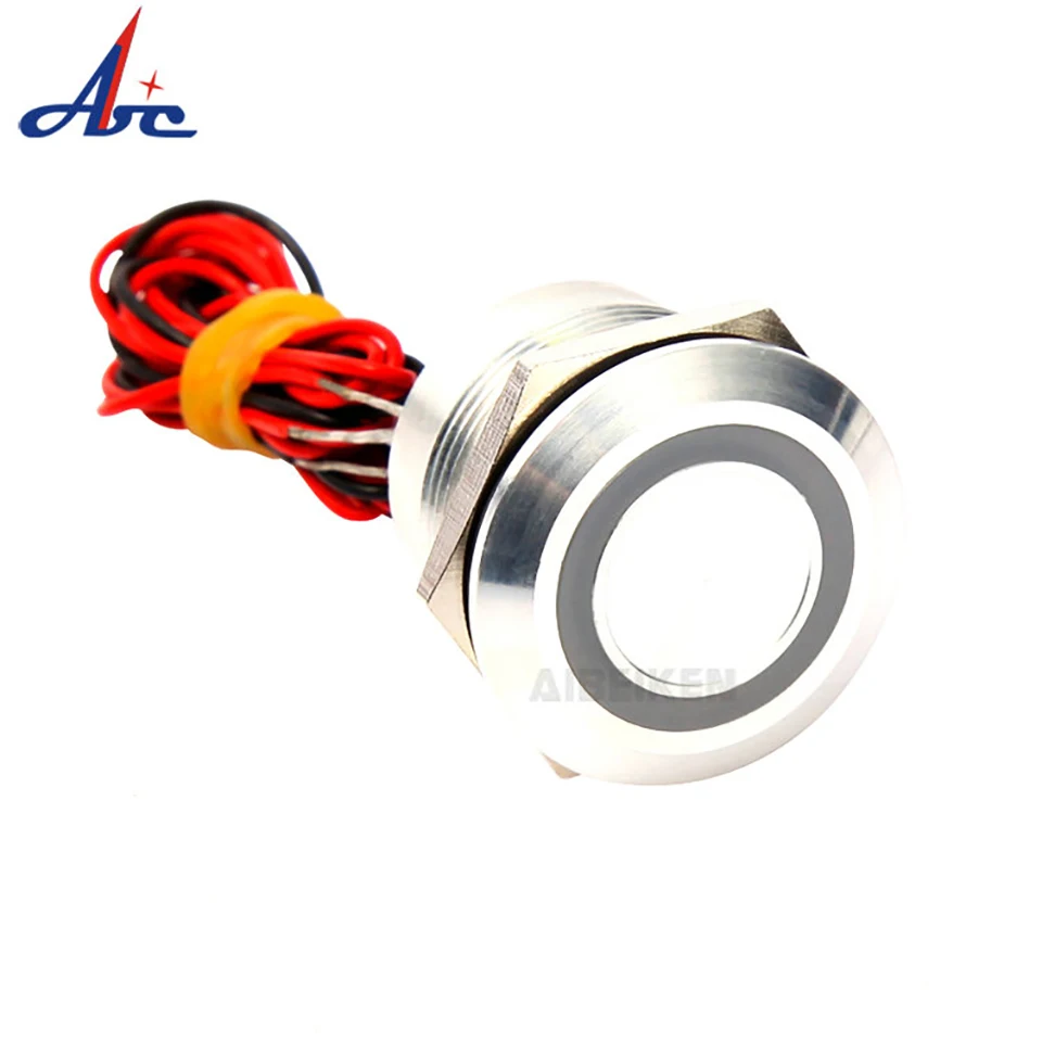 

16mm 19mm 22mm Ring LED Lighted 3-24V Metal Piezo Switch Waterproof IP68 Switch Latching Momentary Push Button Switch