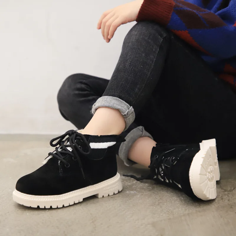 2019 новые зимние детские ботинки для мальчиков и девочек модные теплые martin