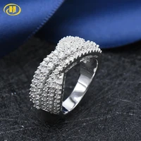 hutang cz ring jewelry solid 925 sterling silver wedding cross ring cubic zirconia rings for women party christmass gift