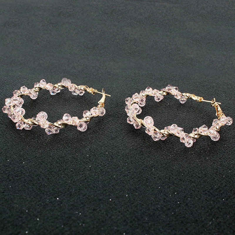 Женские серьги кольца UDDEIN круглые сережки ручной работы с золотым шармом