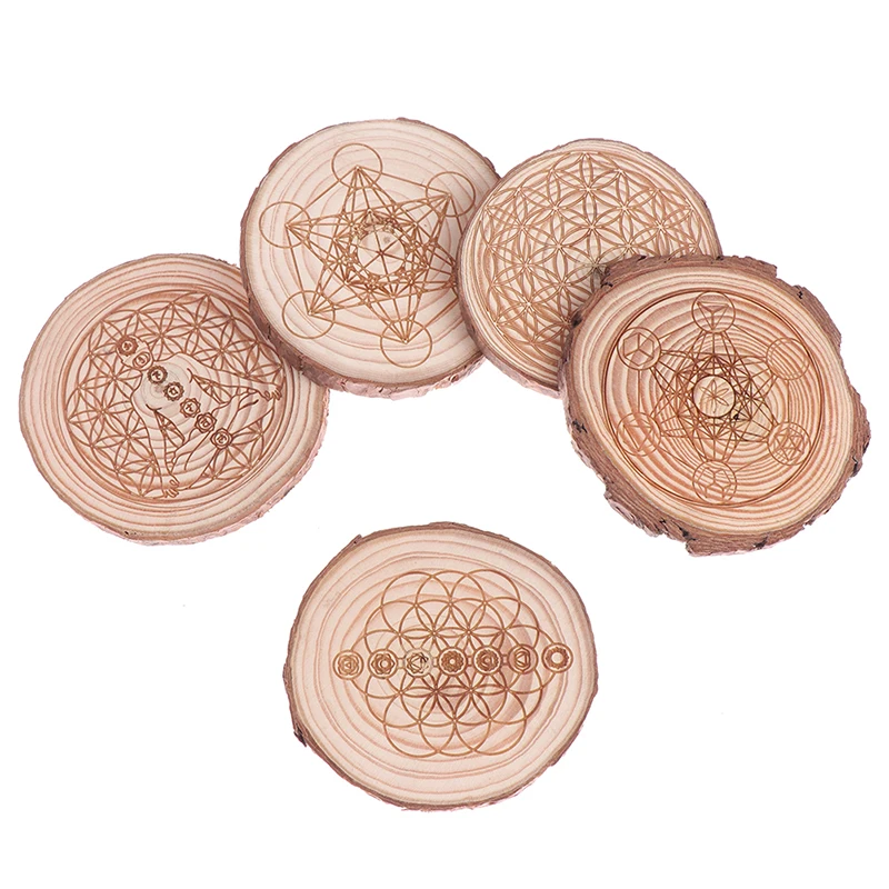 

Natural 7Chakra Stones Set Crystal Collection Gravels Stone Round Small Wood Plate Quartz Gems Fengshui Gift Decor