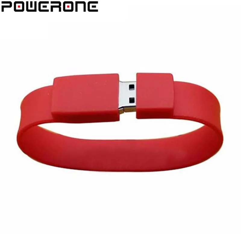 Силиконовый браслет POWERONE на запястье 4 ГБ 8 16 32 64 USB 2 0 флеш накопитель флешка U диск