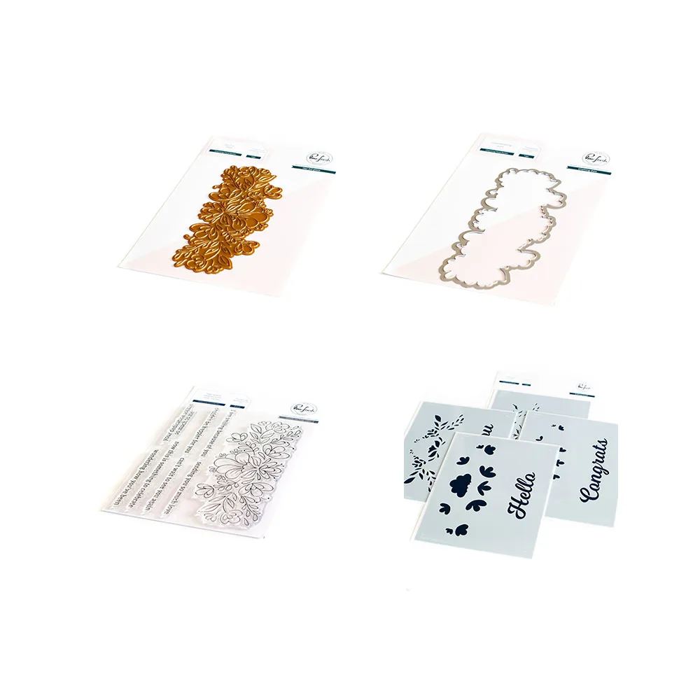 

Charming Floral Border Cutting Dies Stamps Stencil Hot Foil Scrapbook Diary Decoration Stencil Embossing Template 2021 Arrival