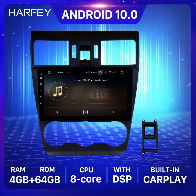 Автомагнитола Harfey 9 дюймов 4 + 64 ГБ Android 10 0 для Subaru Forester 2014-2016 GPS сенсорный экран