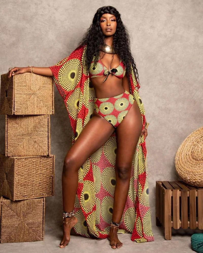 

Summer 3Pcs/Set Swimsuit Women Sexy High Waist Geometric Push Up Bikini Set Bathing Suit With Cover Up Colorful Swimming Suit