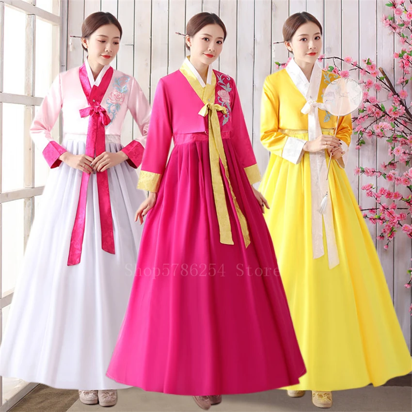 

Женский костюм Hanbok в стиле древней корейской принцессы, топ для косплея и платье для народных танцев, традиционная корейская азиатская одеж...