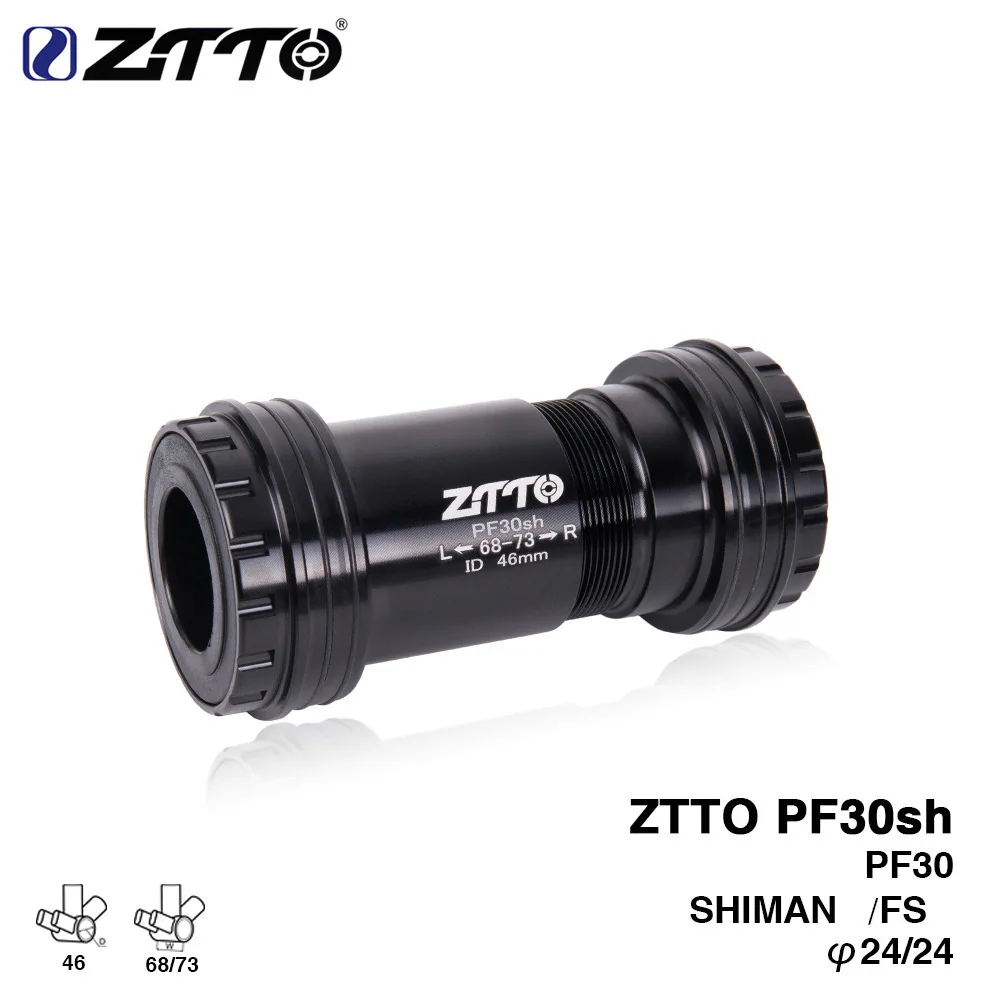 ZTTO PF30sh PF30 24 Adapter bicycle Press Fit Bottom Brackets Axle MTB Road bike For Shimano Prowheel 24mm Crankset chainset DH