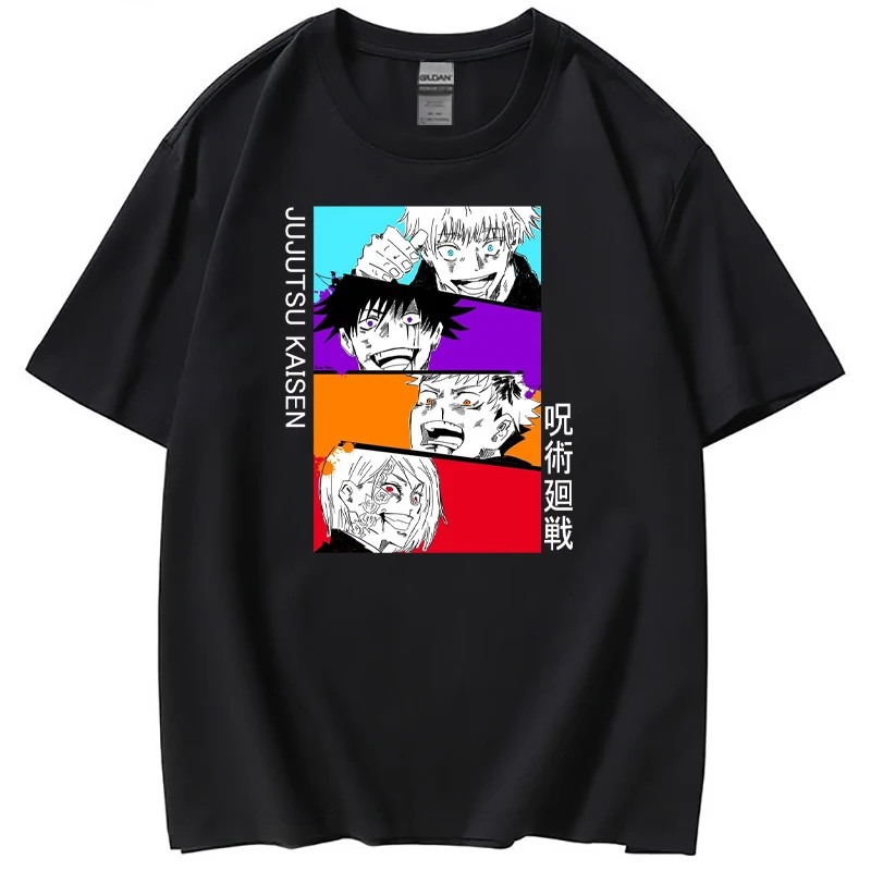 

Коллекция 2021 года, юютсу, Kaisen, футболка с рисунком аниме, Футболка Harajuku Fushiguro Megumi, летняя хлопковая Футболка с круглым вырезом, одежда с рисун...