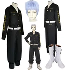 Костюм для косплея аниме Токио Мстители, Мужской плащ Такаси мицуя, Униформа, Токийские Мстители, обувь для косплея, парик на Хэллоуин
