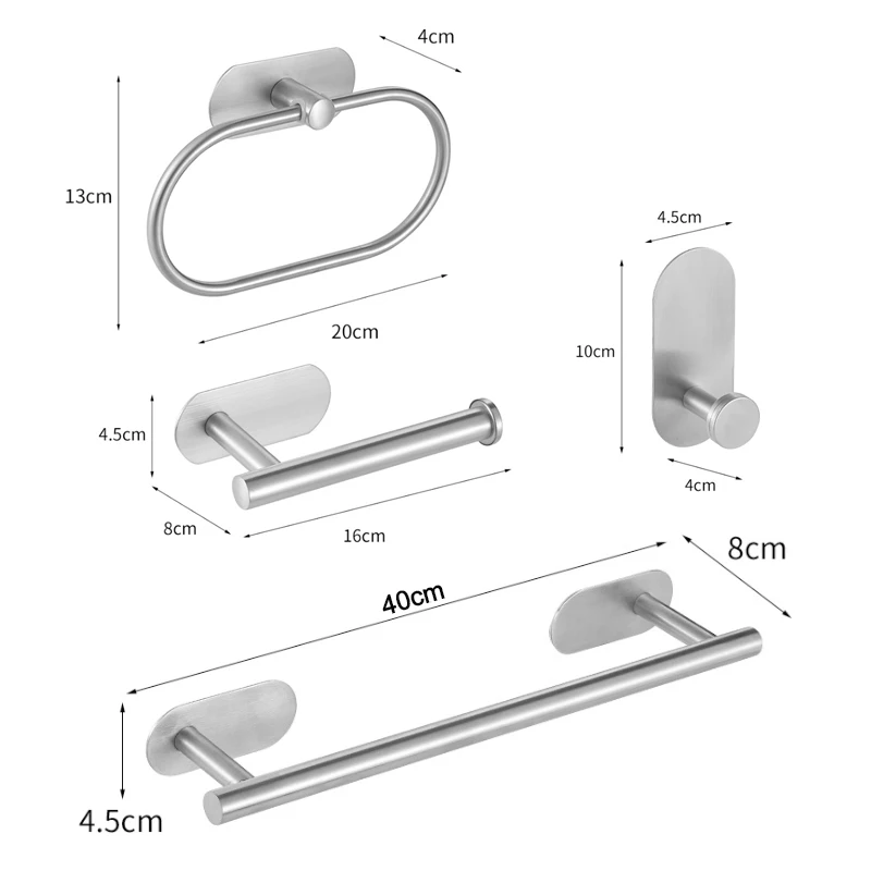 Набор аксессуаров для ванной комнаты настенный держатель полотенец стойка