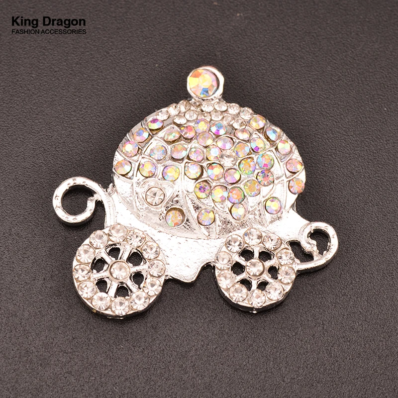 New Arrival Rhinestone Princess Carriage AB Color Used On Hair Craft Flat Back 20pcs/lot 32MM KD282 | Дом и сад