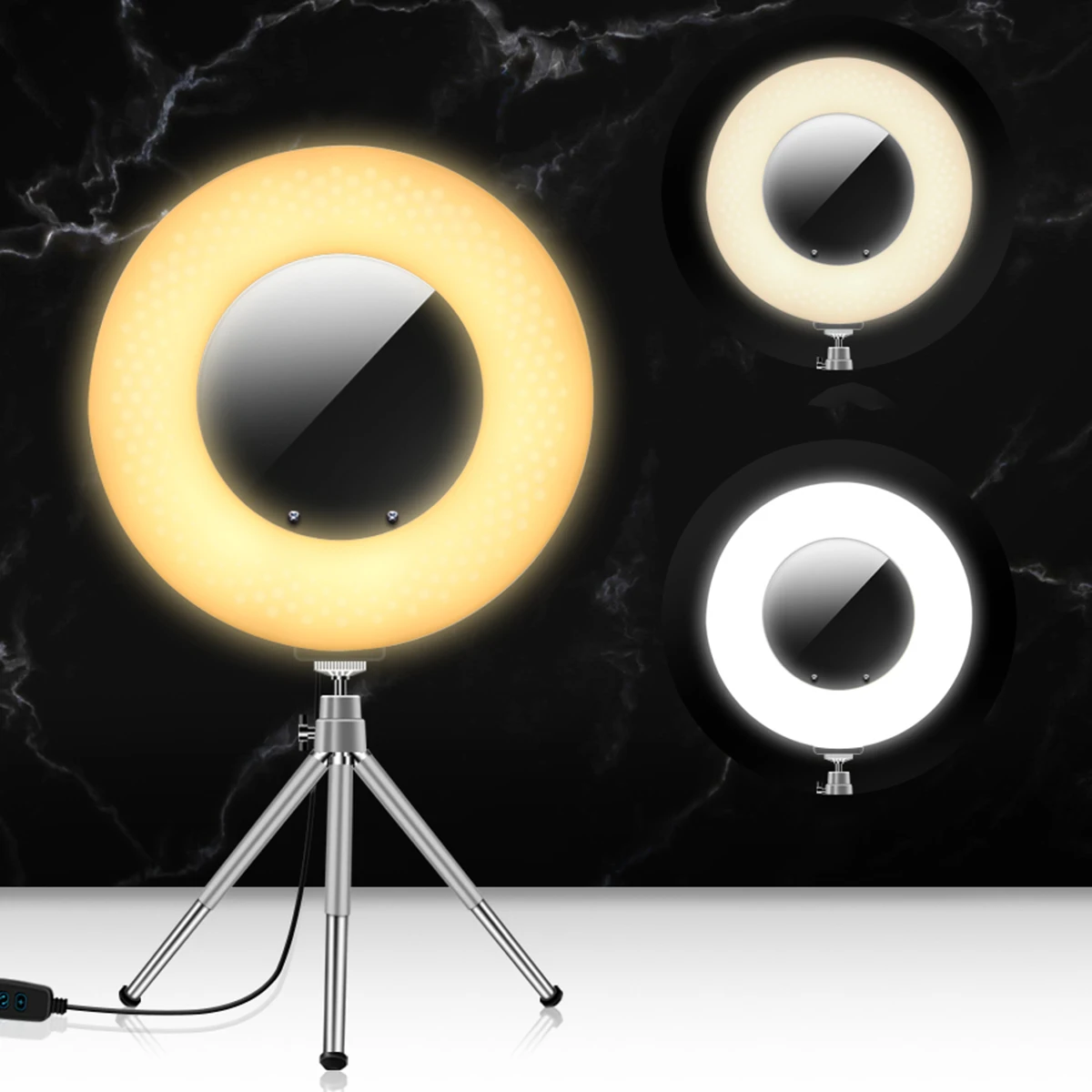 Светодиодный кольцевой светильник 4 в 1 столешница с регулируемой яркостью USB