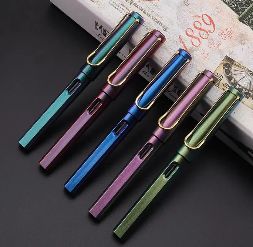 Градиентная металлическая цветная чернильная ручка 0 5 мм тонкая перьевая из