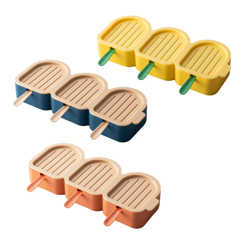 

Милые силиконовые формы для мороженого, многоразовые птичьи формы, 3 ячейки, десерт для мороженого, с палочками и герметичной крышкой для до...